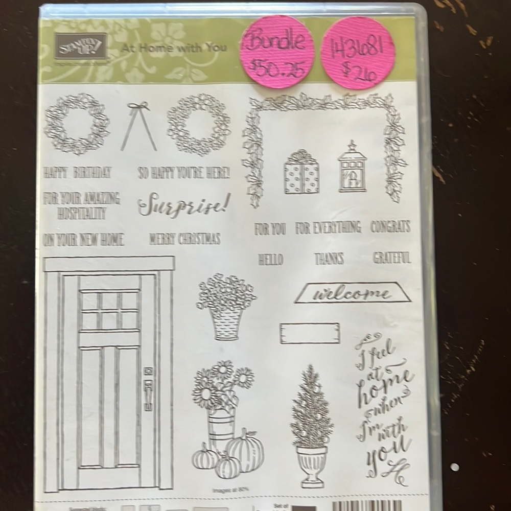 Stampin Up Stamp Set with thin cut Bundle. At Home With You